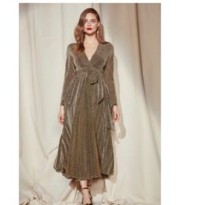 Nasty Gal Studio Victoria Dress gold sz4